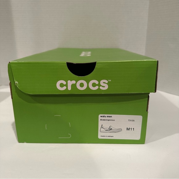 Crocs Walu Men's Khaki Canvas Slip On Loafer Shoes, Size 11 - Picture 2 of 6